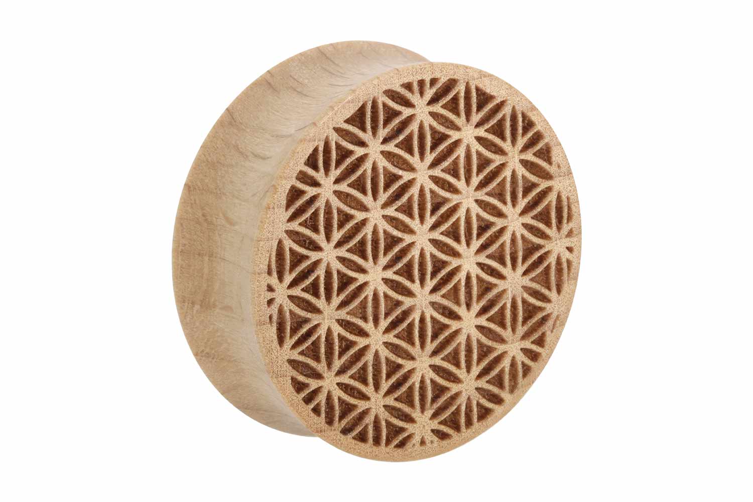 Holz Double Flared Plug BLUME DES LEBENS ++SALE++ von Piercingline